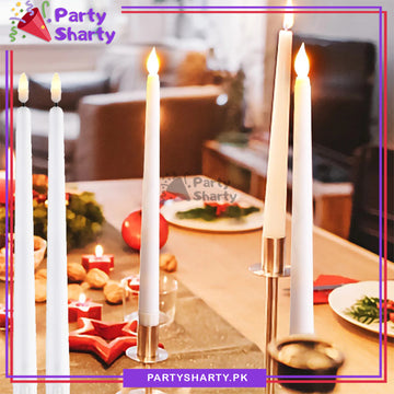 Pack of 2 Creative Artificial LED Long Pole Flameless Electronic Candle Light (Battery Powered Candles)